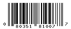 UPC barcode number 080351810077