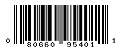 UPC barcode number 080660954011