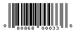 upc 080868000336 barcode image