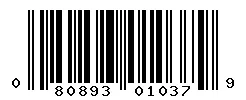 UPC 080893010379 barcode image