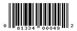 UPC barcode number 081334000492