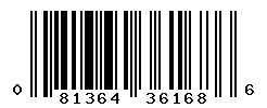 UPC barcode number 081364361686