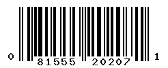 UPC barcode number 081555202071