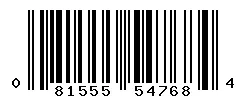 UPC barcode 081555547684