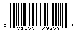 UPC barcode 081555793593