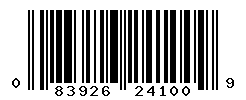 UPC barcode number 083926241009