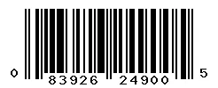 UPC barcode 083926249005
