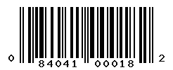 UPC barcode 084041000182
