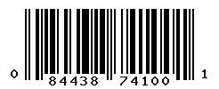 UPC barcode number 084438741001