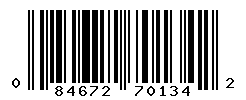 UPC barcode number 084672701342