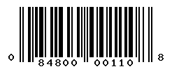 UPC barcode number 084800001108