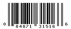 UPC barcode number 084871315166