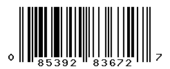 UPC barcode number 085392836727