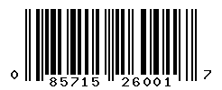 UPC barcode number 085715260017