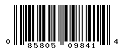 UPC barcode number 085805098414