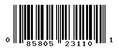 UPC barcode number 085805231101