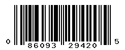 UPC barcode number 086093294205
