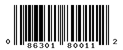 UPC barcode 086301800112