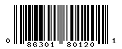 UPC barcode 086301801201