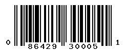 UPC barcode number 086429300051