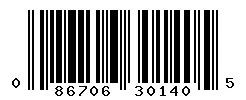 UPC barcode 086706301405