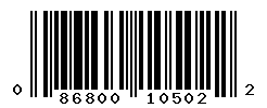 UPC barcode number 086800105022