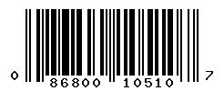 UPC barcode number 086800105107