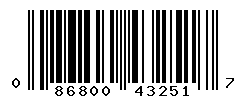 UPC barcode number 086800432517