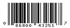 UPC barcode 086800432517