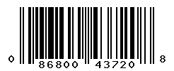 UPC barcode number 086800437208