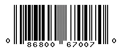 UPC barcode 086800670070