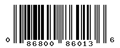 UPC barcode 086800860136