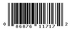 upc 086876117172 barcode image