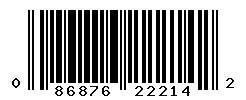 UPC barcode number 086876222142