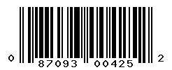 UPC barcode number 087093004252