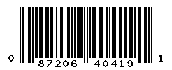 UPC barcode number 087206404191