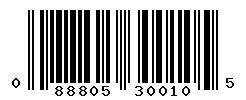 UPC barcode number 088805300105