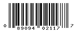 UPC barcode 089094021177