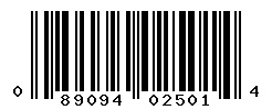 UPC barcode number 089094025014