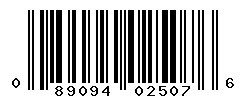 UPC barcode number 089094025076