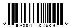 UPC barcode number 089094025090