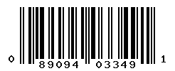 UPC barcode number 089094033491