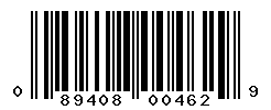 upc 089408004629 barcode image