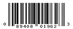 UPC barcode number 089408019623