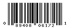 UPC barcode number 089408061721