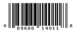 UPC barcode number 089686140118