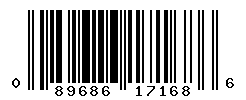 UPC barcode number 089686171686