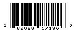 UPC barcode number 089686171907