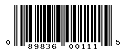 upc 089836001115 barcode image