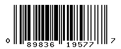 UPC barcode number 089836195777